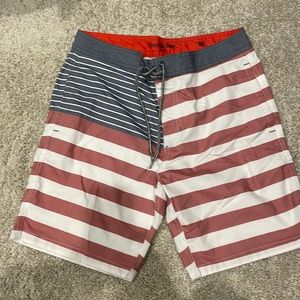 32w American flag mens swim trunks, worn a few times